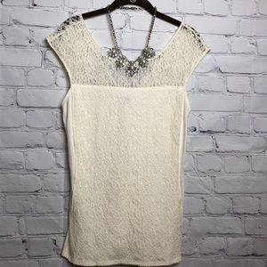 NWT Express Ivory Lace Top